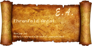 Ehrenfeld Antal névjegykártya